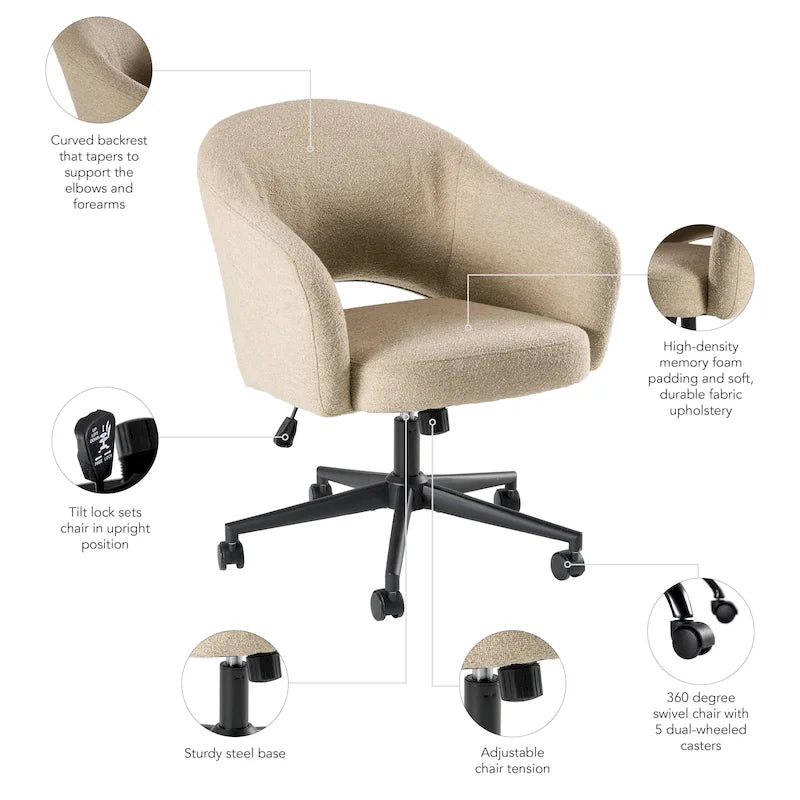 Mid Century Modern Desk Chair for Home Office