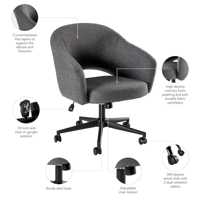 Mid Century Modern Desk Chair for Home Office