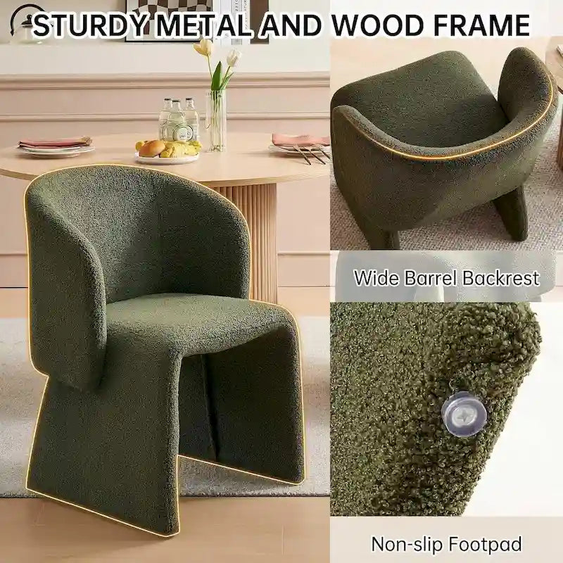 Barrel Dining Sofa Chairs Upholstered - Fully Wrapped