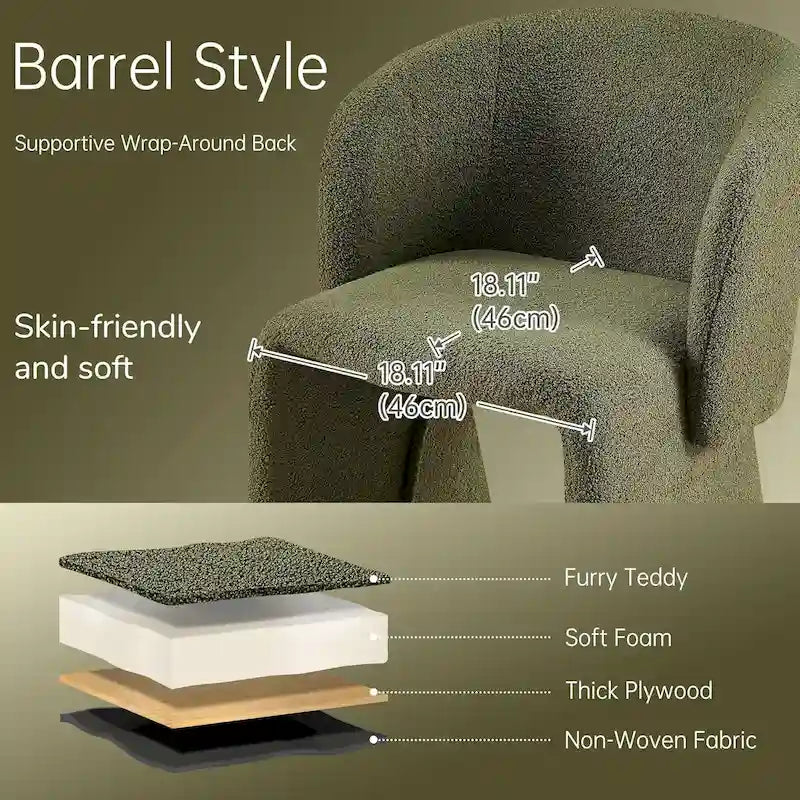 Barrel Dining Sofa Chairs Upholstered - Fully Wrapped