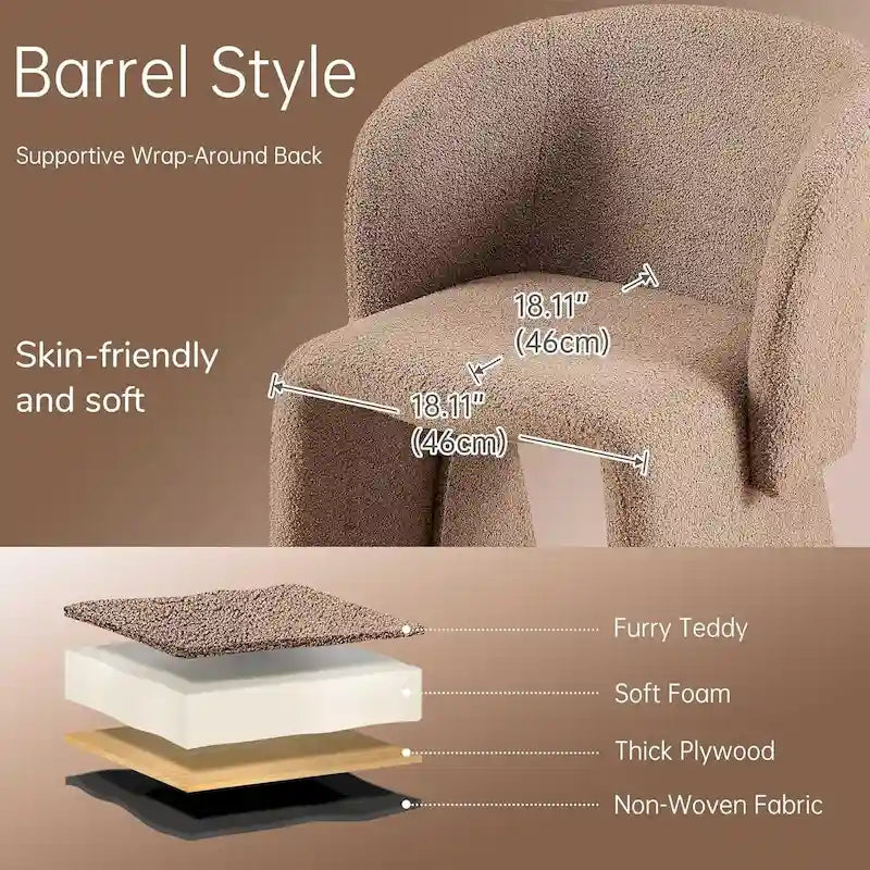 Barrel Dining Sofa Chairs Upholstered - Fully Wrapped