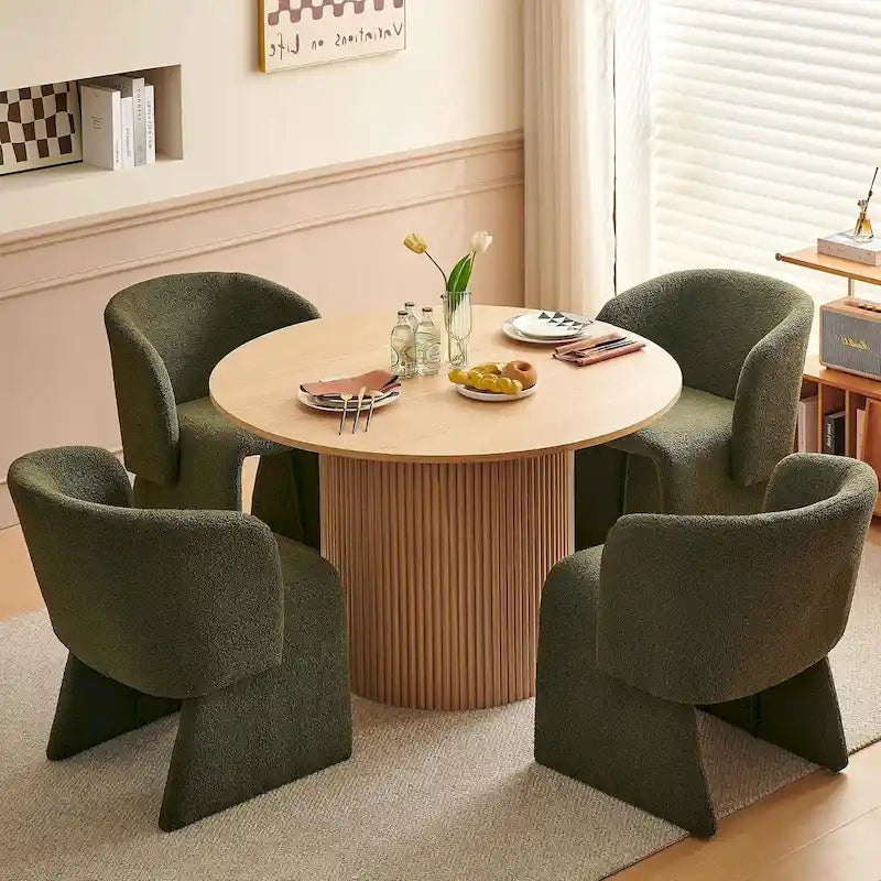 Barrel Dining Sofa Chairs Upholstered - Fully Wrapped