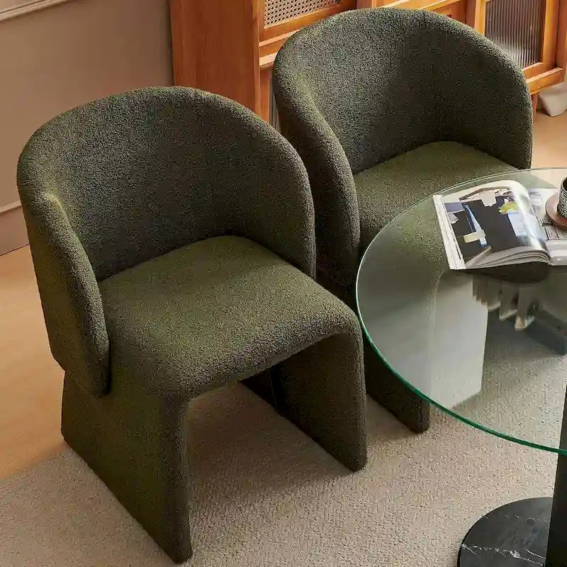 Barrel Dining Sofa Chairs Upholstered - Fully Wrapped