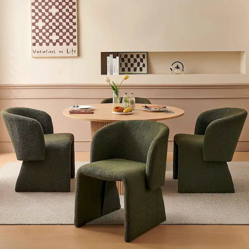 Barrel Dining Sofa Chairs Upholstered - Fully Wrapped