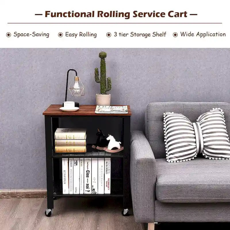 Industrial Serving Cart Kitchen Utility Cart