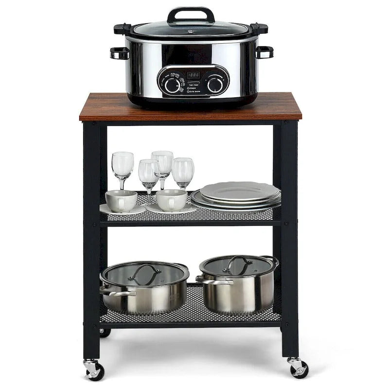 Industrial Serving Cart Kitchen Utility Cart
