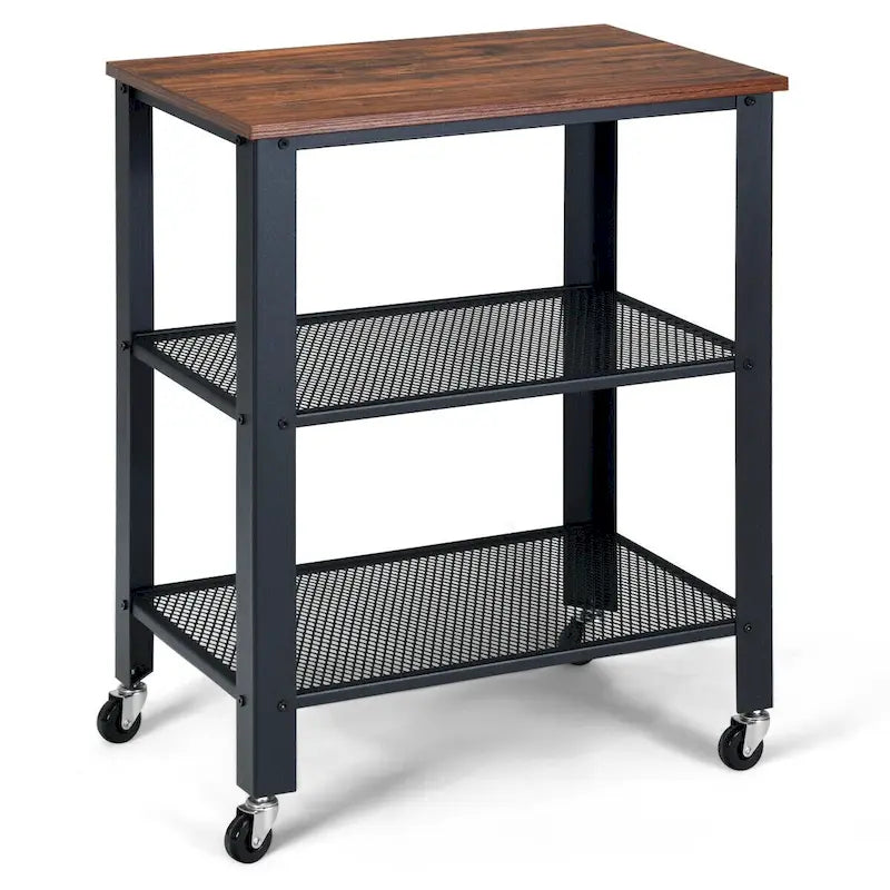 Industrial Serving Cart Kitchen Utility Cart