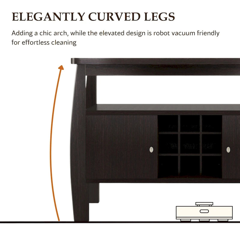 51-inch Cappuccino 1-Shelf Buffet Table