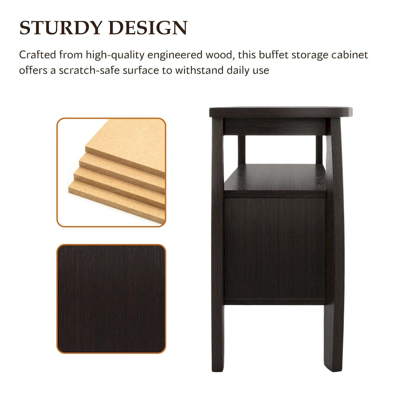 51-inch Cappuccino 1-Shelf Buffet Table