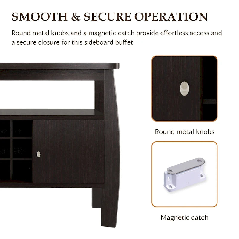 51-inch Cappuccino 1-Shelf Buffet Table