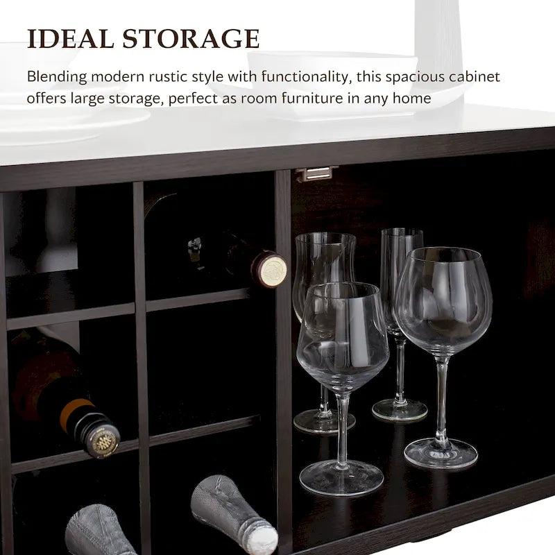 51-inch Cappuccino 1-Shelf Buffet Table
