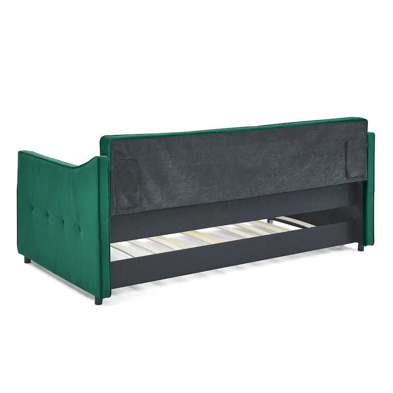 Twin Size Daybed with Twin Size Trundle Upholstered