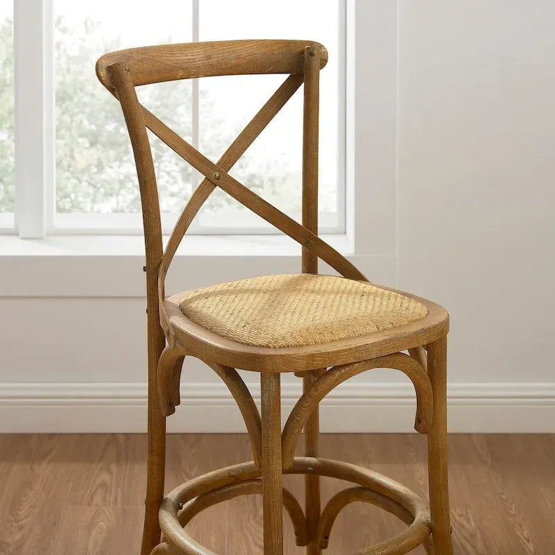 Rustic Cross Back Counter Stool