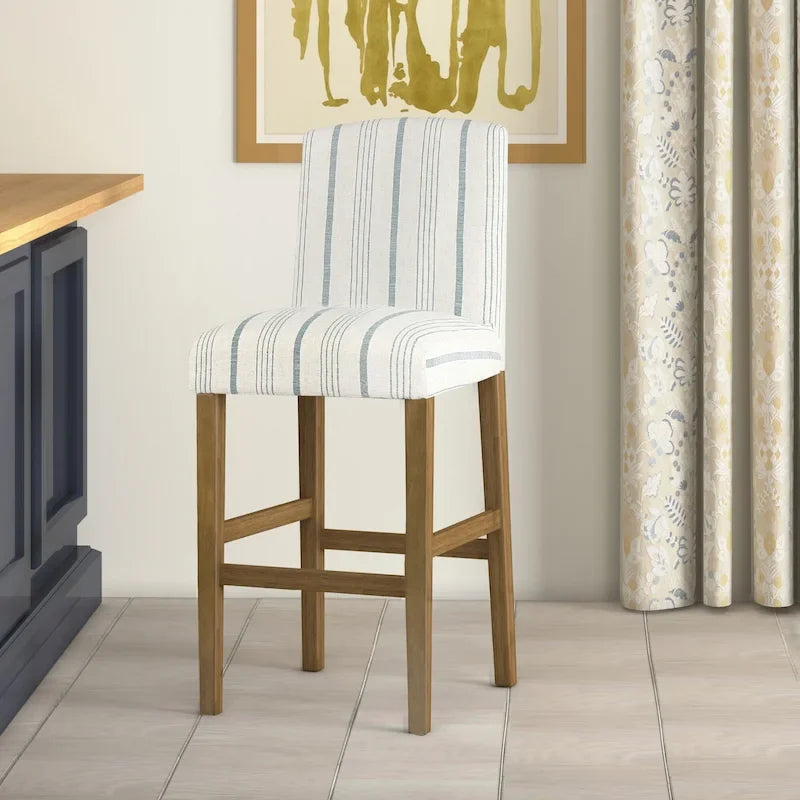 Classic Parsons High Back 29 Barstool - Blue Calypso Stripe