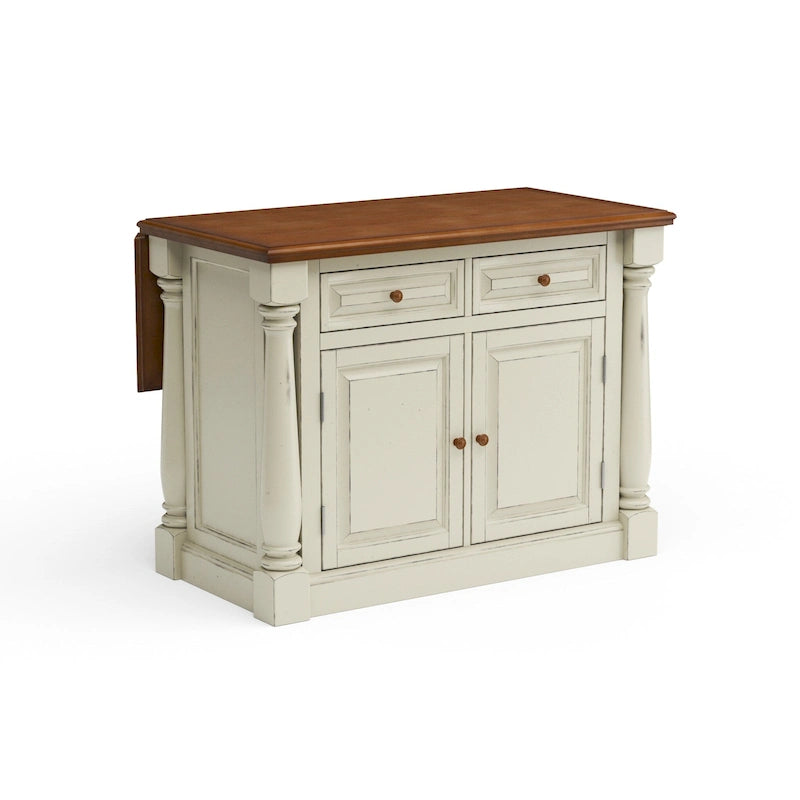 Off-White Wood Kitchen Island - 48 x 36 x 25
