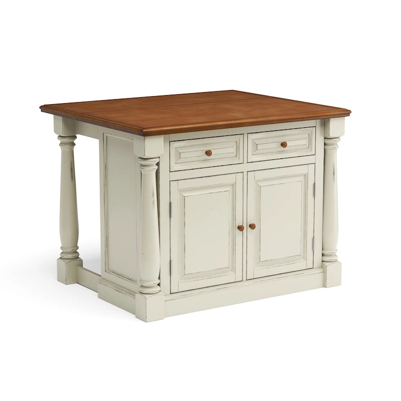 Off-White Wood Kitchen Island - 48 x 36 x 25