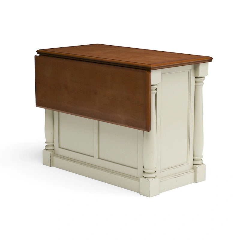Off-White Wood Kitchen Island - 48 x 36 x 25