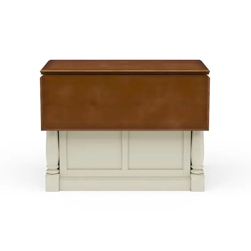Off-White Wood Kitchen Island - 48 x 36 x 25