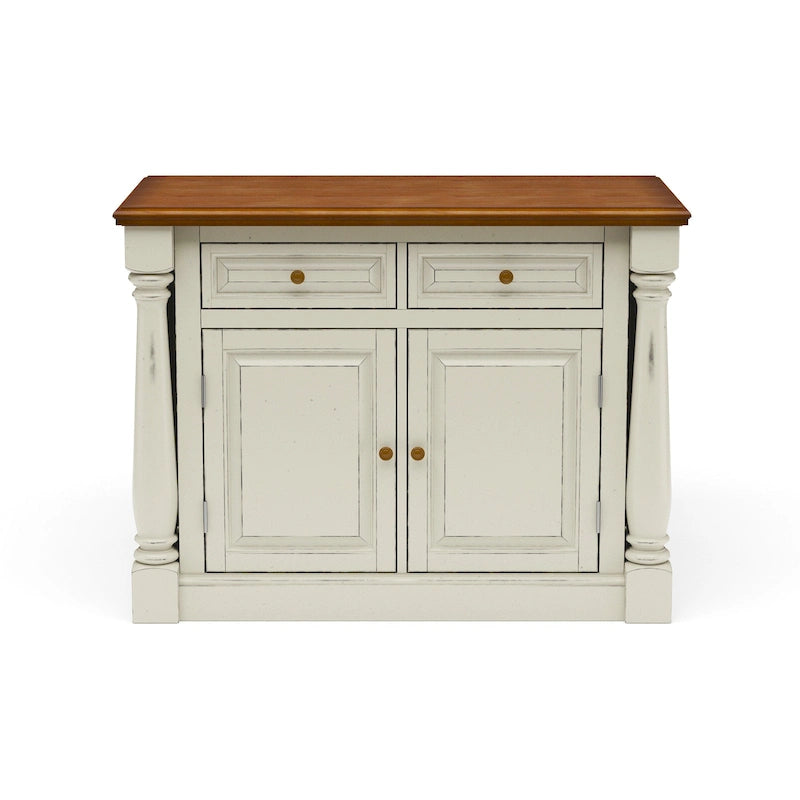Off-White Wood Kitchen Island - 48 x 36 x 25