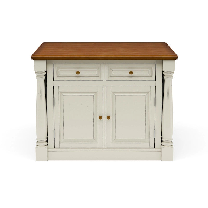 Off-White Wood Kitchen Island - 48 x 36 x 25