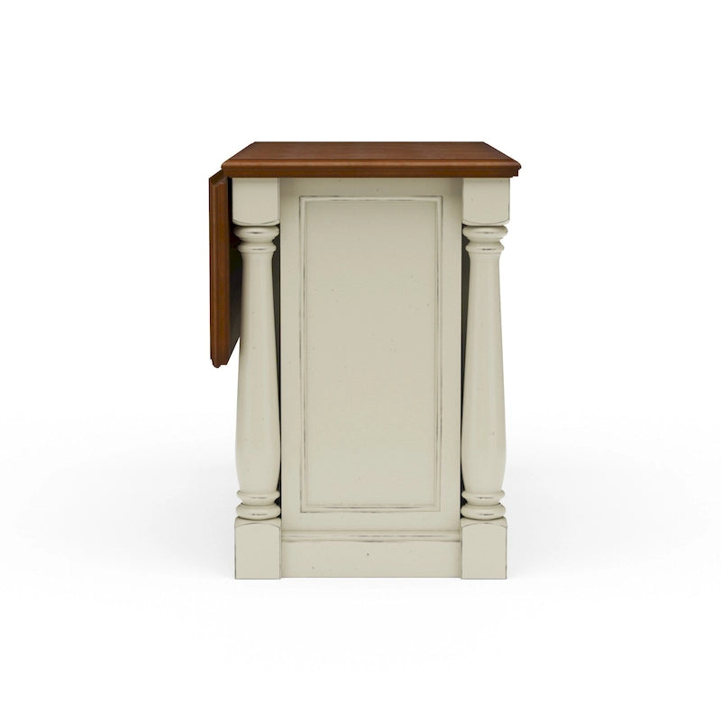 Off-White Wood Kitchen Island - 48 x 36 x 25