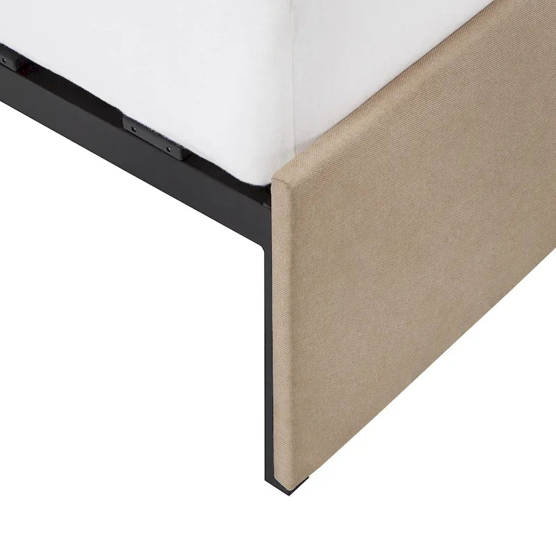 V-Channel Headboard Storage Platform Bed with 4 Drawers