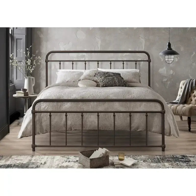 Victorian Style Metal Platform Bed