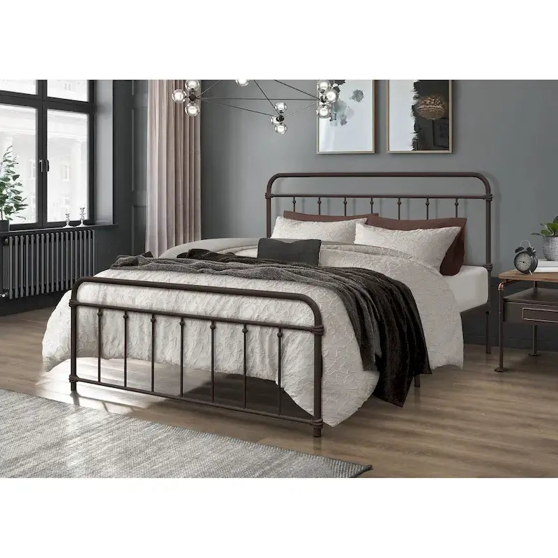 Victorian Style Metal Platform Bed
