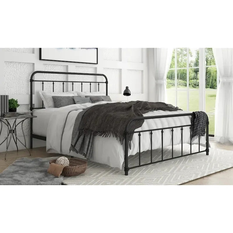 Victorian Style Metal Platform Bed