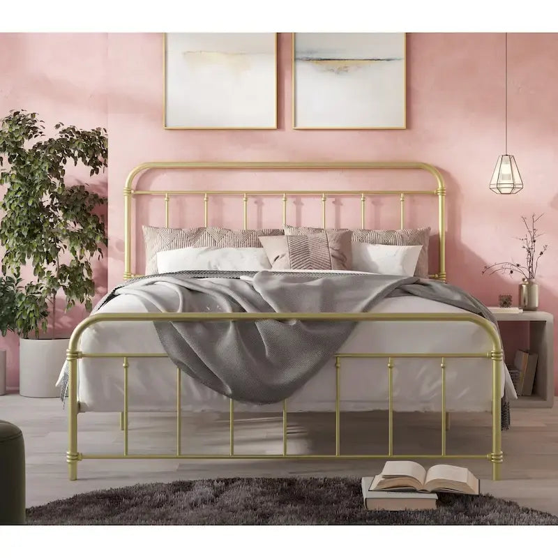 Victorian Style Metal Platform Bed