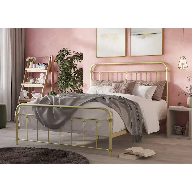 Victorian Style Metal Platform Bed
