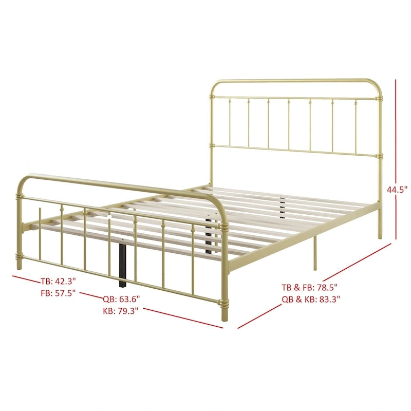 Victorian Style Metal Platform Bed