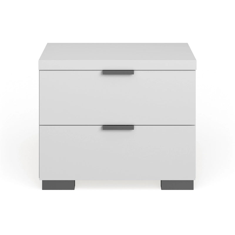 High Gloss Nightstand with 2 Drawers
