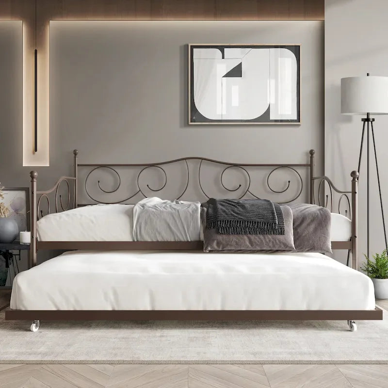 V-Channel Headboard Storage Platform Bed
