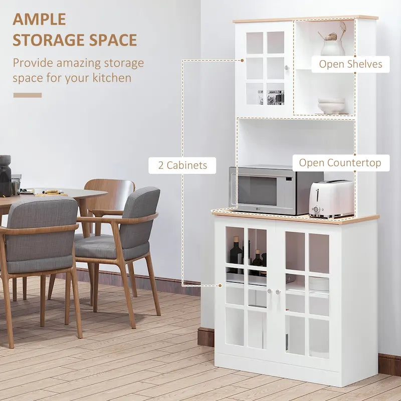 72-inch Transitional Kitchen Cabinet Pantry