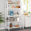 Brown/ Black Kitchen Bakers Rack Industrial Microwave Oven Stand,White 5-Tier Utility Storage Shelf,Kitchen Stand with Hutch