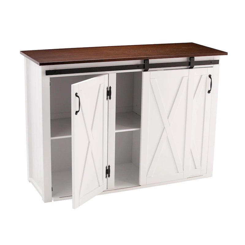 White Kitchen Island with Storage
