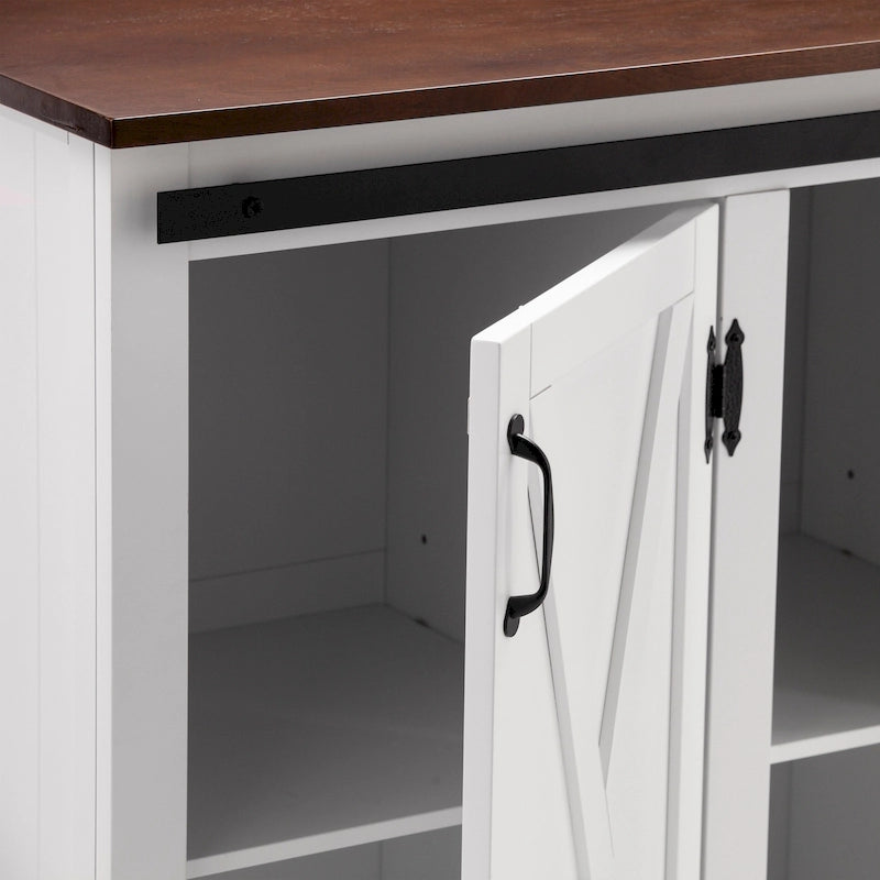 White Kitchen Island with Storage