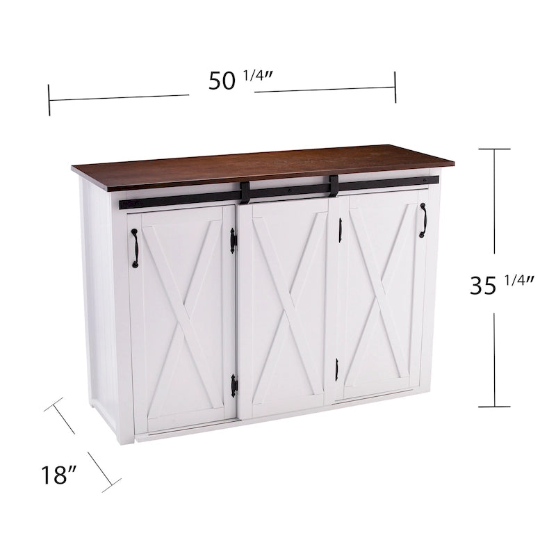 White Kitchen Island with Storage