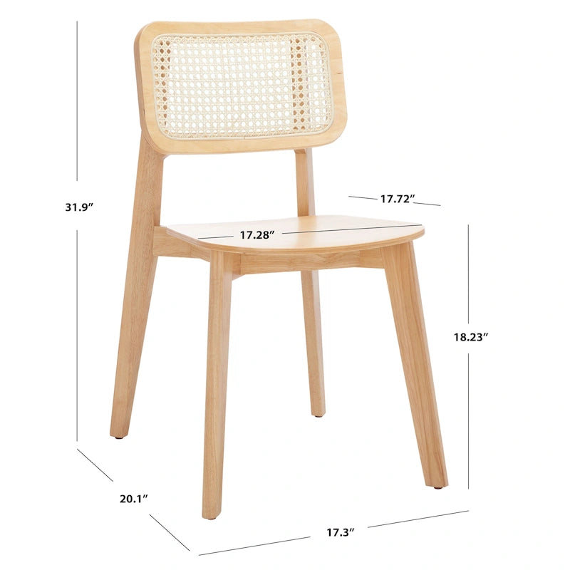 Cane Dining Chair - 17W x 20D x 32H