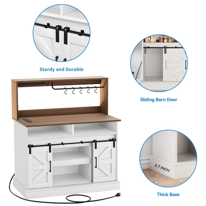 High Gloss Nightstand with 2 Drawers