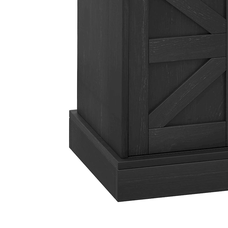 High Gloss Nightstand with 2 Drawers