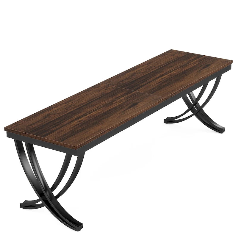 Rectangular Dining Table for 6-8 People, 78 inch Large Wood Kitchen Tables Farmhouse