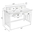 Writing Computer Desk with Removable Floating Organizer and 4 Drawers, Pine Wood Legs