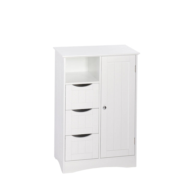Writing Computer Desk with Removable Floating Organizer and 4 Drawers, Pine Wood Legs