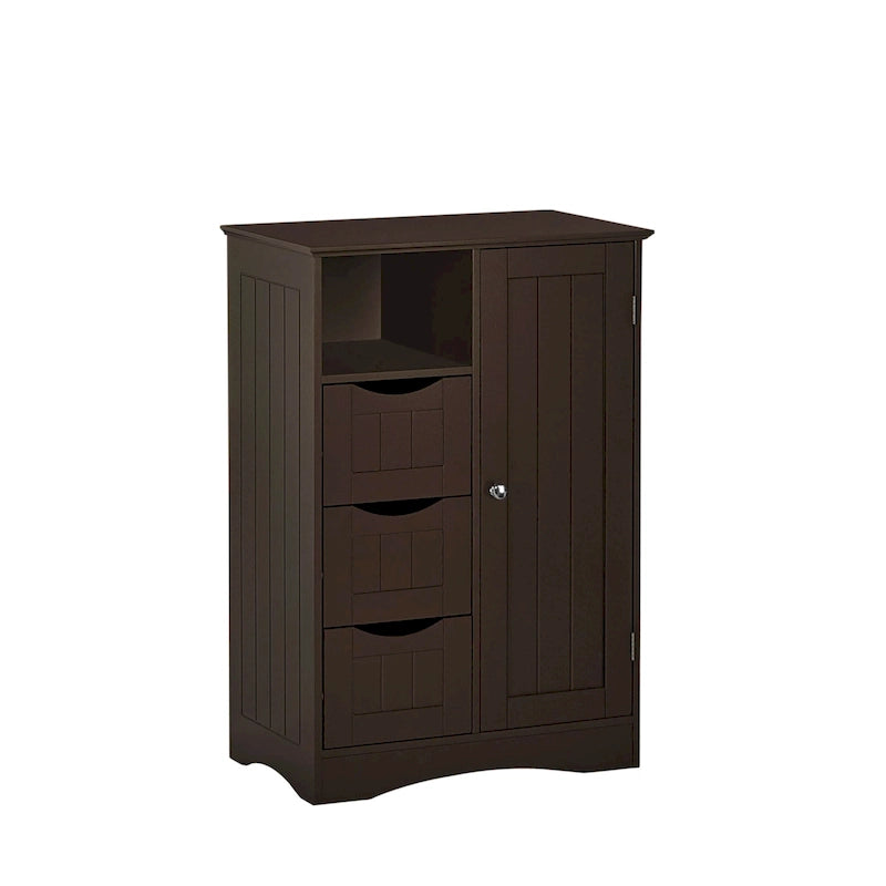 Writing Computer Desk with Removable Floating Organizer and 4 Drawers, Pine Wood Legs