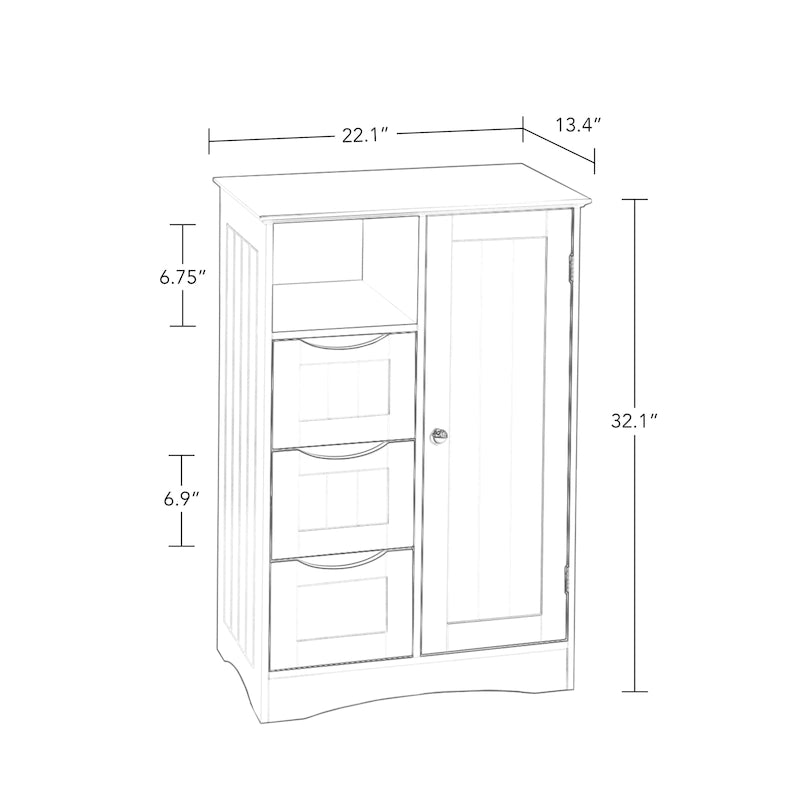 Writing Computer Desk with Removable Floating Organizer and 4 Drawers, Pine Wood Legs