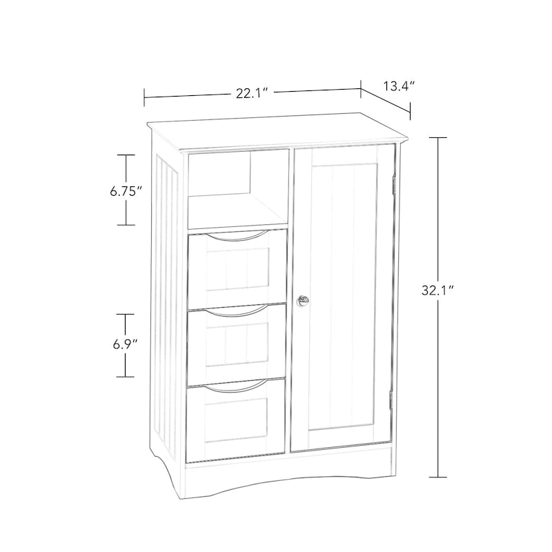 Writing Computer Desk with Removable Floating Organizer and 4 Drawers, Pine Wood Legs