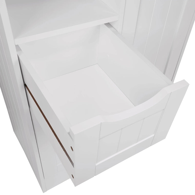 Writing Computer Desk with Removable Floating Organizer and 4 Drawers, Pine Wood Legs