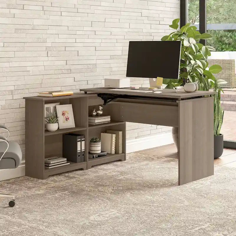 52W Standing Corner Desk with Shelves